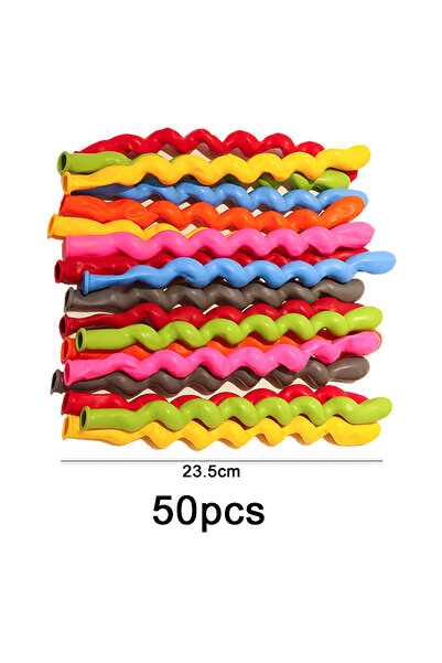 Choice أخرى 50 قطعة LuoXuan 50/100 قطعة بالونات شريطية طويلة على شكل حلزوني ملونة من اللاتكس لحفلات التجمع وأعياد الميلاد