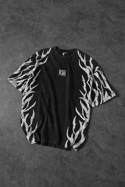 Slatra Ανδρικό μπλουζάκι Anthracite War Special Washed Fabric Oversize