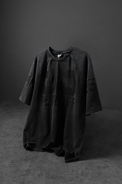 Slatra Ανδρικό μπλουζάκι από ύφασμα ανθρακί Play Off Special Washed Oversize
