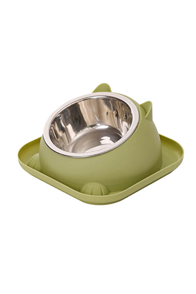 Choice green Fun Shaped Anti Tipping Cat Bowl With Added Water to Prevent Ants