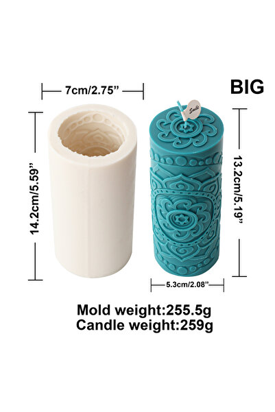 Choice3 قالب شمعة سيليكون على شكل عمود زهرة كلاسيكي كبير على شكل زهرة، قالب ش...