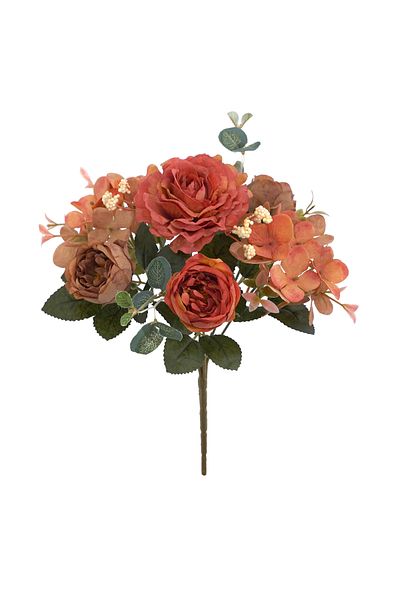 Choice brownish red Artificial Flowers with Hydrangea  Silk Fake Flowers 1 Bouquets for Home Wedding Decora