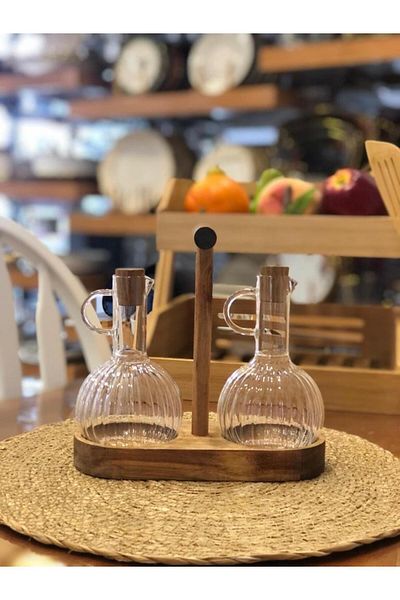 ÇIRPAN EV Akasya Glass - 2-Piece Oil Pot Set