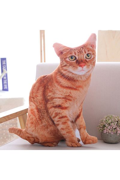 Choice Orange 1pc 40cm Simulation Plush Cat Pillows Soft Stuffed Animals Cushion Sofa Decor Cartoon Plush T