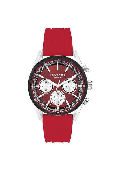 Lee Cooper LC07987.388 Men Multi Function Display Watch & Silicone Strap Red