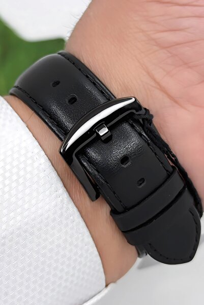 Ferrucci Function Deri Kordon Erkek Kol Saati 3 ATM- Bileklik Hediyeli Siyah-Rose zmfer167