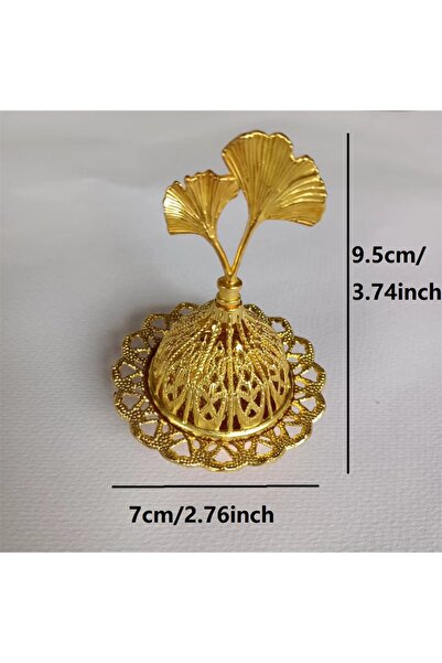 Choice حامل مبخرة بخور مجوف من النحاس على شكل تاج صغير من أوراق الجنكة بيلوبا...