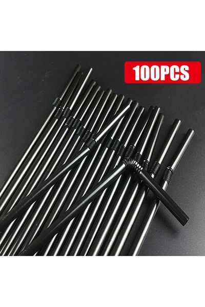 Choice أسود - 100 قطعة 50-1000 قطعة شفاطات شرب ملونة وسوداء من rietjes مرنة لمستلزمات حفلات الزفاف