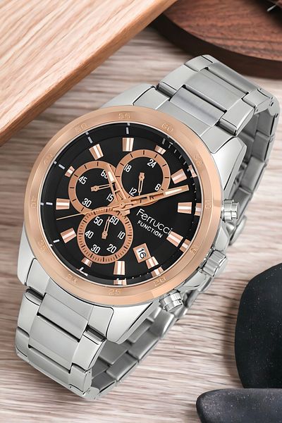 Ferrucci men's Silver-Rose Colored Wristwatch - Bracelet Zmfer133 Fc.14192tm.01