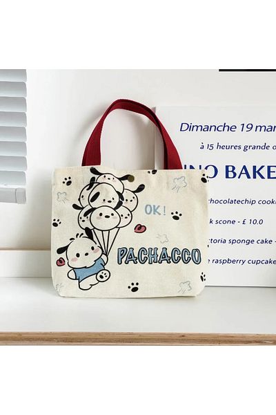 BANDAI 27X22X6CM Pochacco B 2024 New Sanrio Kuromi Storage Bag Cartoon Animation My Melody Pochacco Pattern