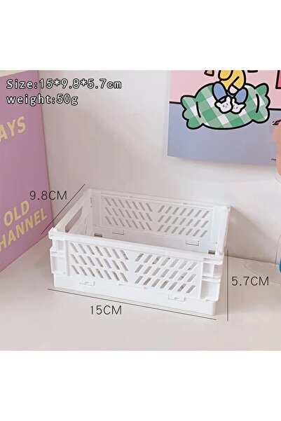 Choice سلال تخزين منظمة بيضاء مكونة من 6 ألوان، حافظة قابلة للطي، سلة سطح مكت...