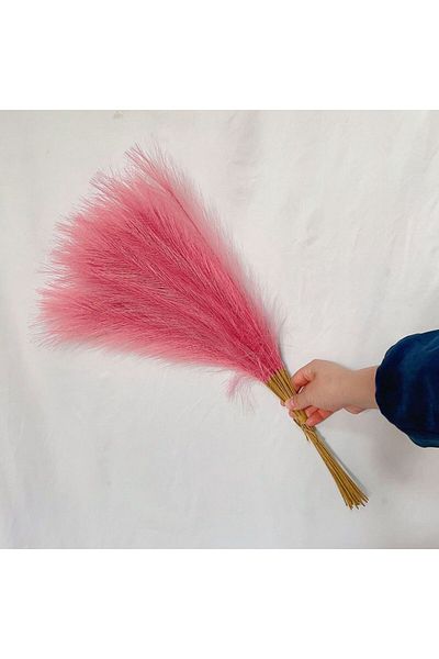 Choice 10pcs pink 55CM 10PCS Fluffy Pampas Grass Boho Decor Flower Fake Plant Reed Simulated Wedding Party