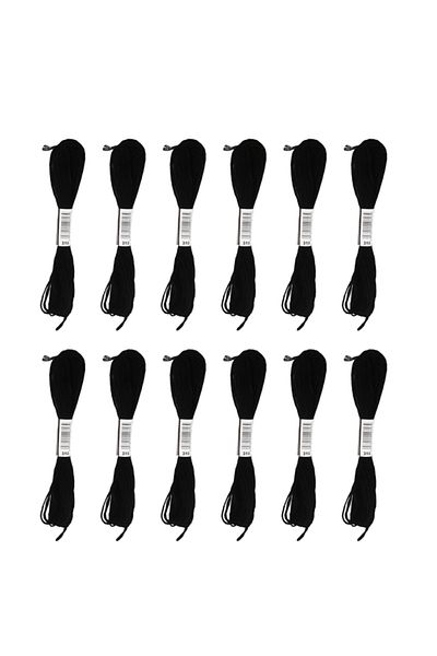 Choice 12 black Cross Stitch Embroidery Thread for DIY Homemade Craft Sewing Accessories 12 White+12 Black