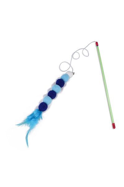 Choice S Blue 1 Pcs New Elastic String Imitated Furs Bug Funny Cat Stick Suitable For Cats