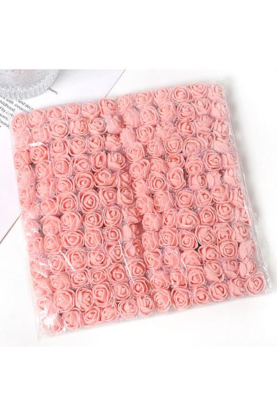 Choice Peach pink 144Pcs Mini Rose Artificial Flowers Bouquet 7.5cm Foam Fake Flowers Wedding Decoration fo