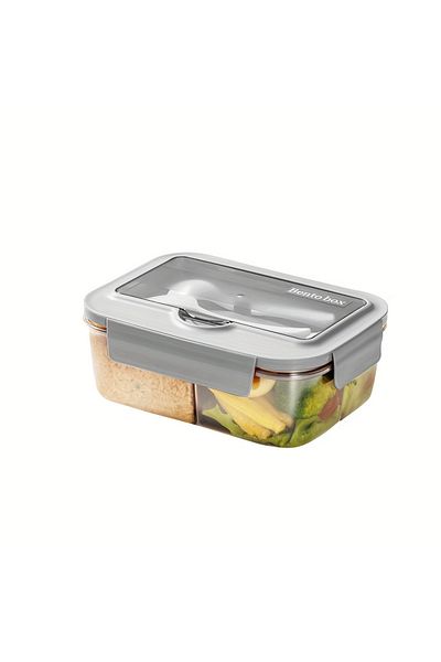 Choice رمادي-1000 مل 1 قطعة صناديق الغداء، Tragbare Geteilte Lunchbox، Ins Nordic Style -Box، Getrennte Lunchbox