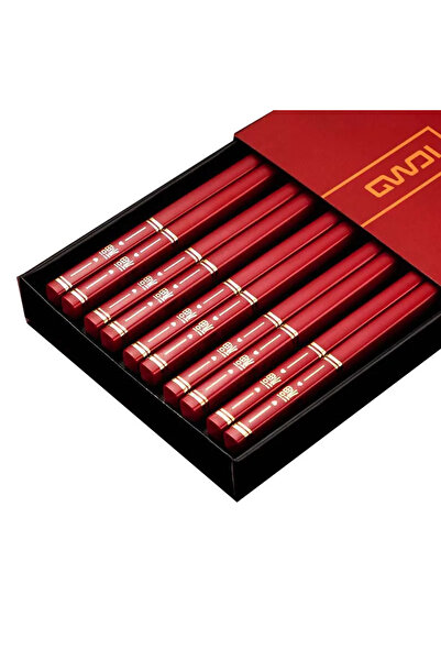Choice 5 Pairs Red-fu 5Pairs High Quality Japanese Non-Slip Chopsticks Korean...