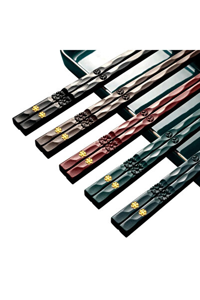 Choice 5 Pairs DH-H 5Pairs High Quality Japanese Non-Slip Chopsticks Korean Home Hotel Restaurant Portable