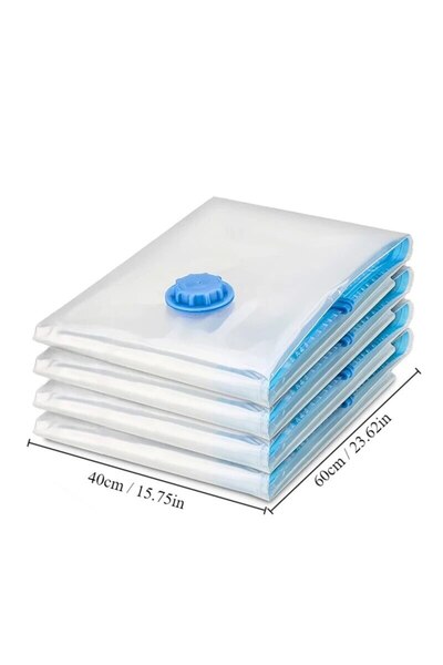 Choice 1 قطعة 40 × 60 سم 1 قطعة كيس مفرغ من الهواء بحافة شفافة لتخزين الملابس وحقيبة تنظيم المنزل مضغوطة