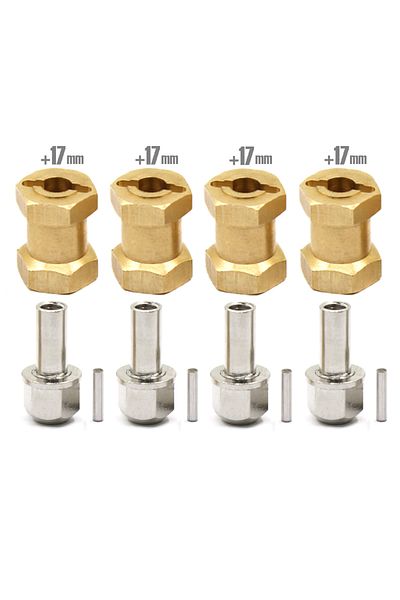 Choice 17mm 4pcs 12mm/15mm/17mm Axle Widen Hexagon Wheel Adapter For 1/10 RC Crawler Car TRX4 RC4WD D90 D11