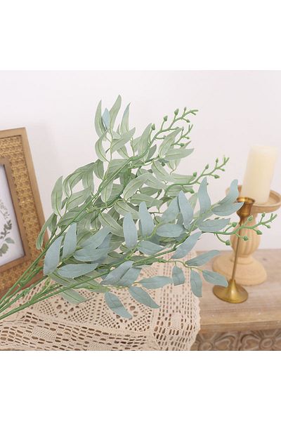 Choice Gray 50cm Artificial Plants Leaf Green Long Branch Fake Eucalyptus Flower Arrangement Accessories We
