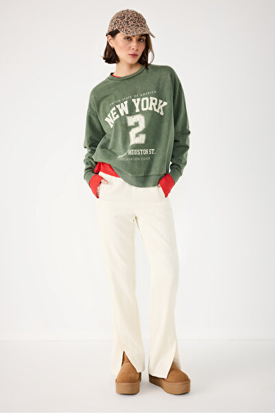 No Matter What Pale Effect Printed Oversize Sweatshirt