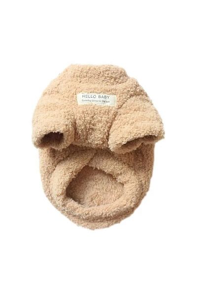 Choice M Khaki Soft Fleece Warm Small Dog Clothes Winter Puppy Thick Coat Jacket For Catcrew Neck Shirt Wit