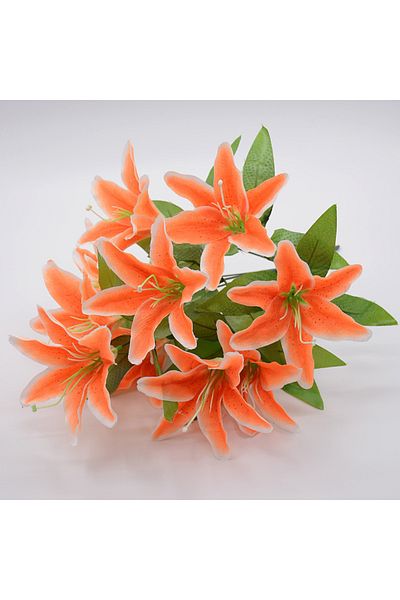 Choice Orange 10 Heads Artificial Lily Flowers European Multicolor Fake Bridal Flower Bouquet Wedding Home
