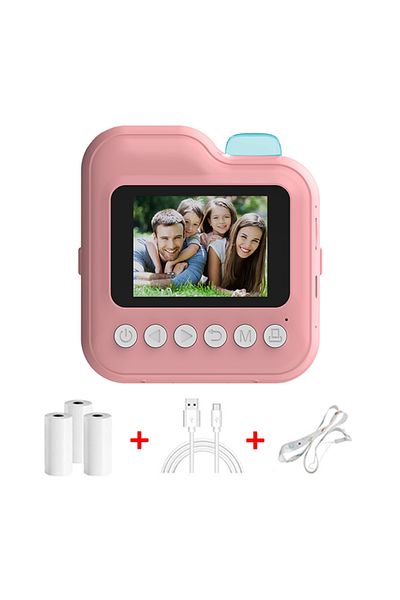 Choice Pink Children Camera Mini Instant Print Digital Camera 32G TF Card Inkless Printing Paper Kids Video