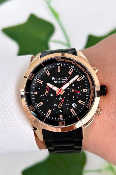 Ferrucci Function Men's Wristwatch Steel Strap Steel Case 3 Atm Water Resistance