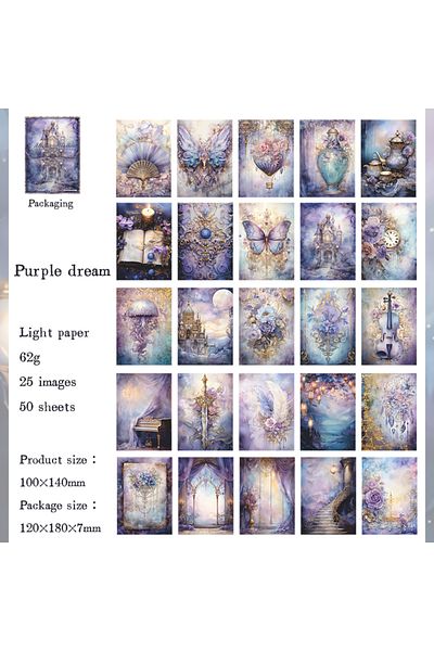 Choice F 50 pieces of vintage scrapbooking material paper handmade tent DIY collage decoration background .