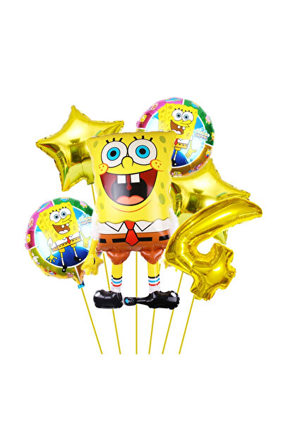 Choice مجموعة من 6 قطع من بالونات حفلات أعياد الميلاد على شكل سبونج بوب سكوير...