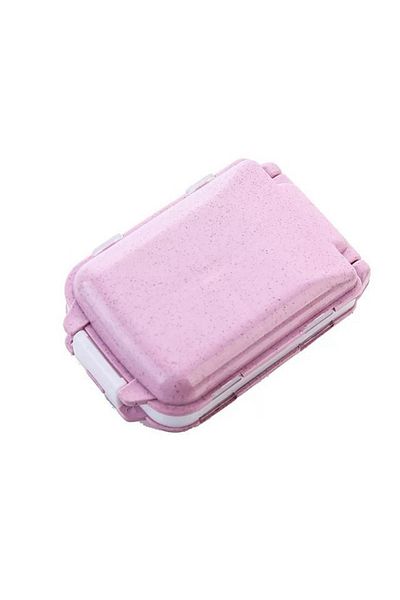 Choice Nordic Pink 1pc Fashionable Sealed Three-layer Small Medicine Box, Foldable with Three Sections and