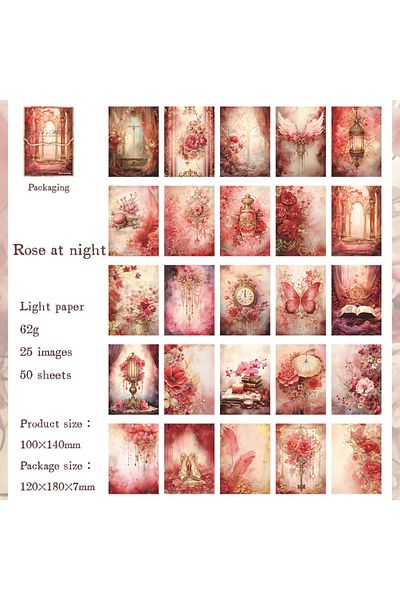 Choice D 50 pieces of vintage scrapbooking material paper handmade tent DIY collage decoration background .