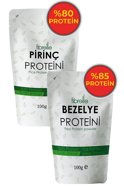 Fibrelle Peas and Rice Protein Powder 100gr // High Protein Rate // 85% - 80% Protein