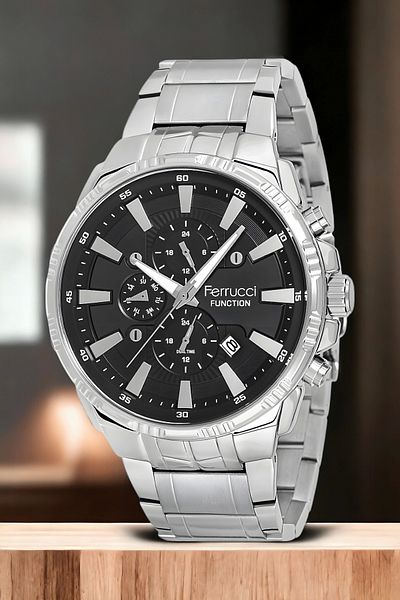 Ferrucci men's Silver-black Wristwatch - Fcf.13144fm.05 Bracelet Zmfer130