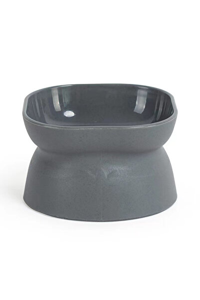 Choice وعاء طعام مزدوج الاستخدام للقطط/الكلاب باللون الرمادي، وعاء طعام مرتفع مضاد للقيء للقطط، شارب بلاستيكي للكلاب خالٍ من التوتر