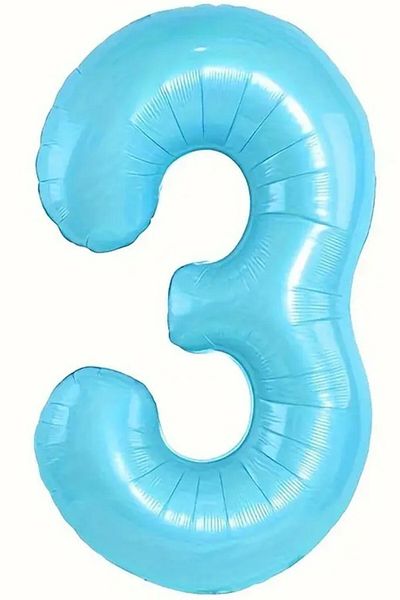 BeySüS Blue 3 Number Foil Balloon 80 cm