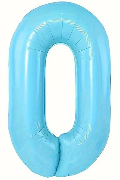 BeySüS Blue 0 Number Foil Balloon 80 cm