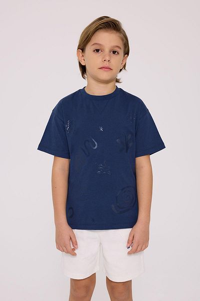Nebbati Μπλουζάκι BG Store Boy Navy Blue