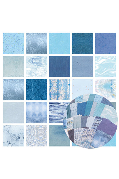 Choice 100 قطعة من ورق كرافت ملون بألوان قوس قزح على شكل خلفية ذات ملمس أزرق،...