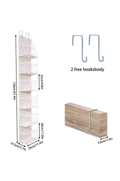 Choice 6 layers beige 1pc 4 /6Layer Over The Door Hanging Organizer Cosmetics...