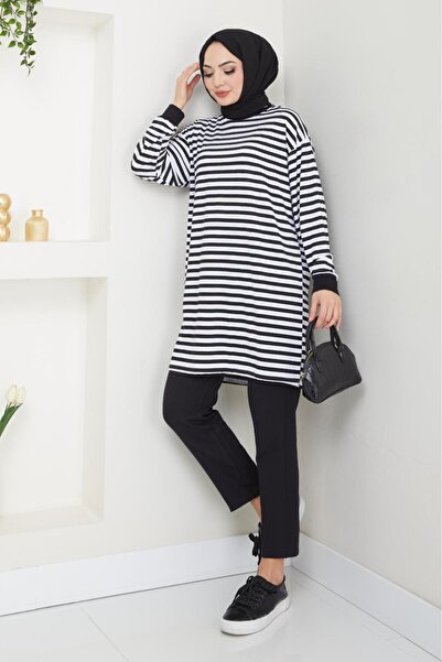 PALME D'OR Καλοκαιρινό ριγέ τουνίκ από μαλακό χτενισμένο βαμβακερό ύφασμα Moda Neva, ανθεκτικό στον ιδρώτα