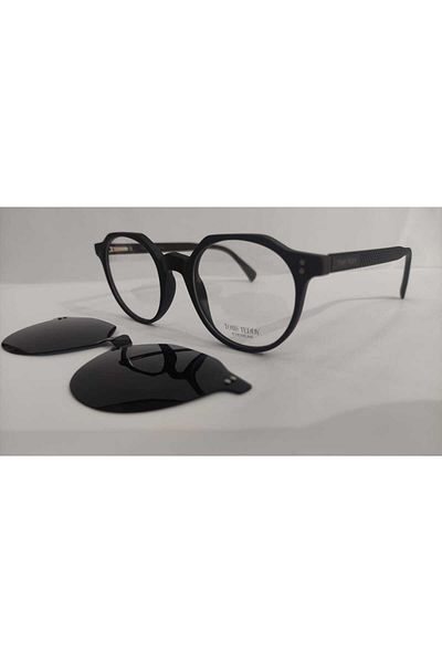 Toms Teddy Tt065 C101M 47Ekt Unisex Polarized Clip-On Blue Coated Screen Glasses (Matte Black)