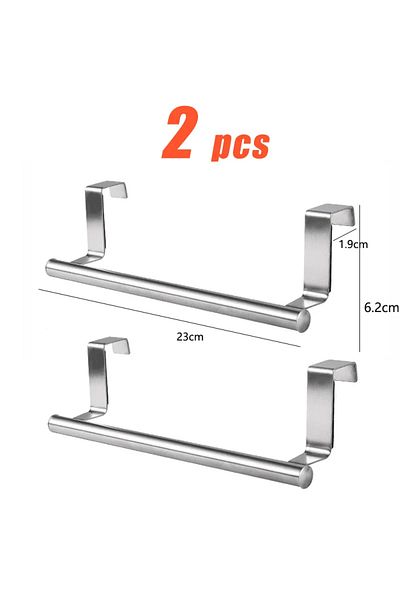 Choice3 S-23cm-2pcs Kitchen Cabinet Door Towel Bar Stainless Steel Door Back Towel Hanging Holder Bathroom P