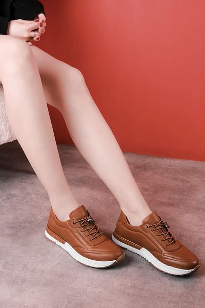 Lal Shoes & Bags Pantofi casual cu șireturi din piele naturală Castor pentru femei-brun