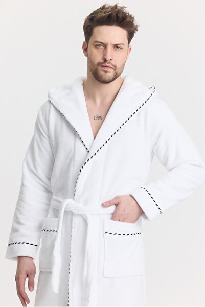 Mulberry Ανδρικό μπουρνούζι Triga 100% βαμβακερό με κουκούλα