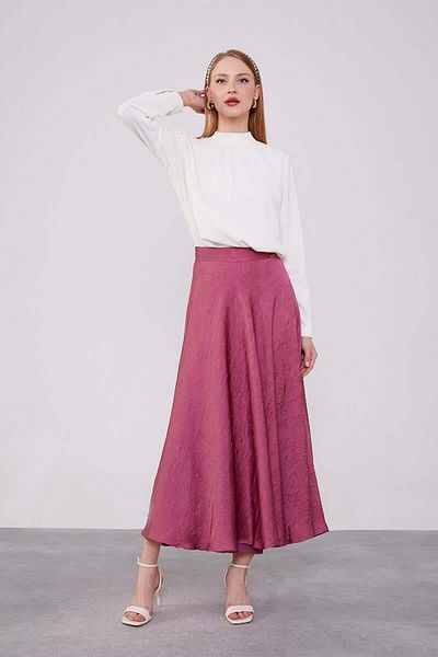 Levidor Σκούρα Dusty Rose Satin Φούστα