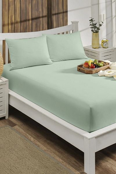 Podiumtex 90×190 cm Single Cotton Fitted Sheet Set-Fitted Sheet+Pillowcase