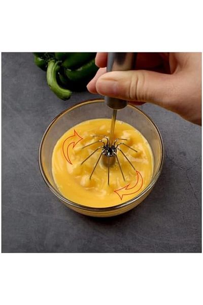 STOREMAX Rom Steel Semi-Automatic Egg Beater - Hand-Push Rotary for Practical Whipping Process